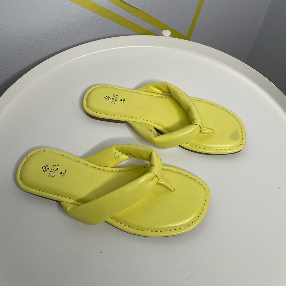Call it Spring Yellow Flip flops - Picture 2 of 4
